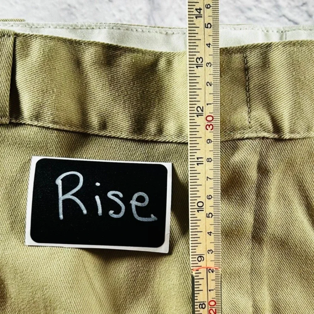 Dickies Mens Khaki Pants Tan Flat Front 4 Pocket Work Business Casual 42x32